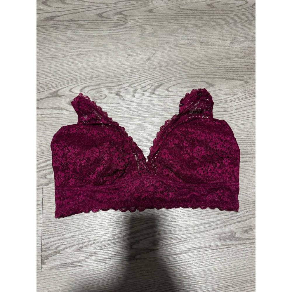 F&F Magenta Pink Lace Trim Wireless Bralette Lightly Padded XL
